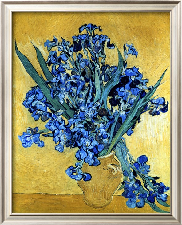 Vase of Irises Against a Yellow Background - Van Gogh Painting On Canvas